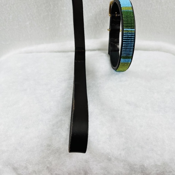The Kenyon Collection Lagoon Beaded Leather Dog Lead and Collar NWOT - Picture 7 of 12